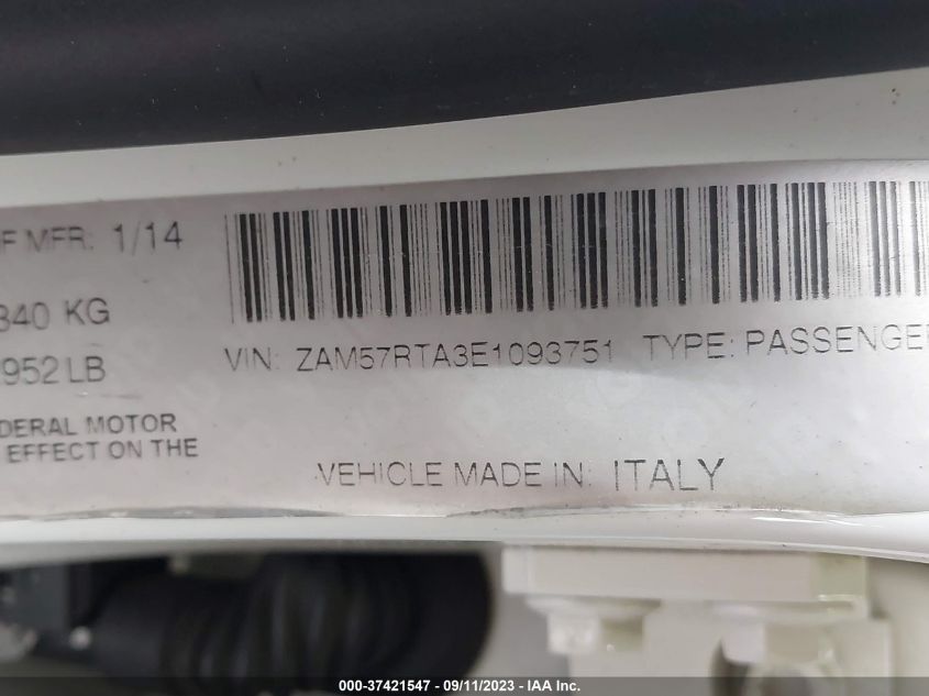 2014 MASERATI GHIBLI S Q4 - ZAM57RTA3E1093751