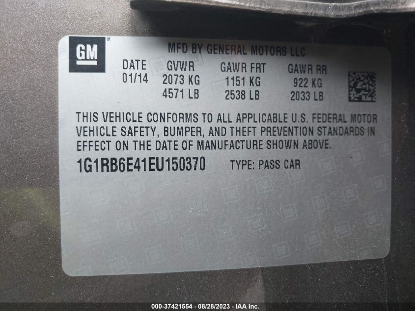 2014 CHEVROLET VOLT - 1G1RB6E41EU150370