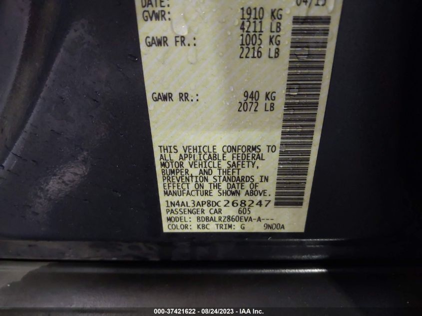 2013 NISSAN ALTIMA 2.5 S - 1N4AL3AP8DC268247