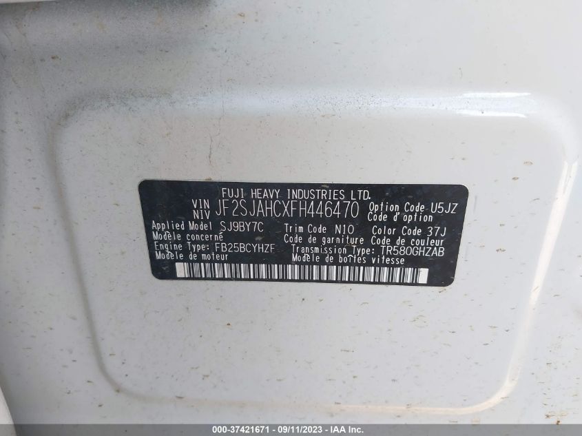 2015 SUBARU FORESTER 2.5I LIMITED - JF2SJAHCXFH446470