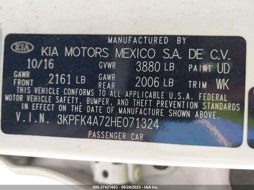 2017 KIA FORTE LX - 3KPFK4A72HE071324
