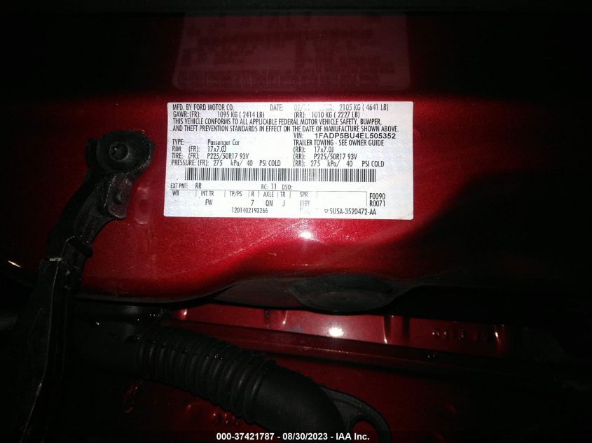 2014 FORD C-MAX HYBRID SEL - 1FADP5BU4EL505352