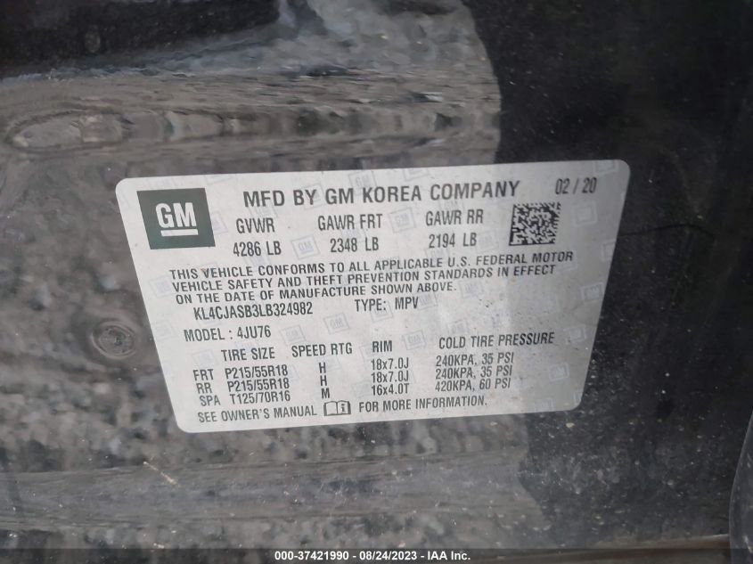 2020 BUICK ENCORE PREFERRED - KL4CJASB3LB324982