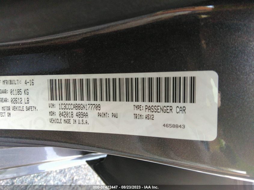 2016 CHRYSLER 200 LIMITED - 1C3CCCAB8GN177709
