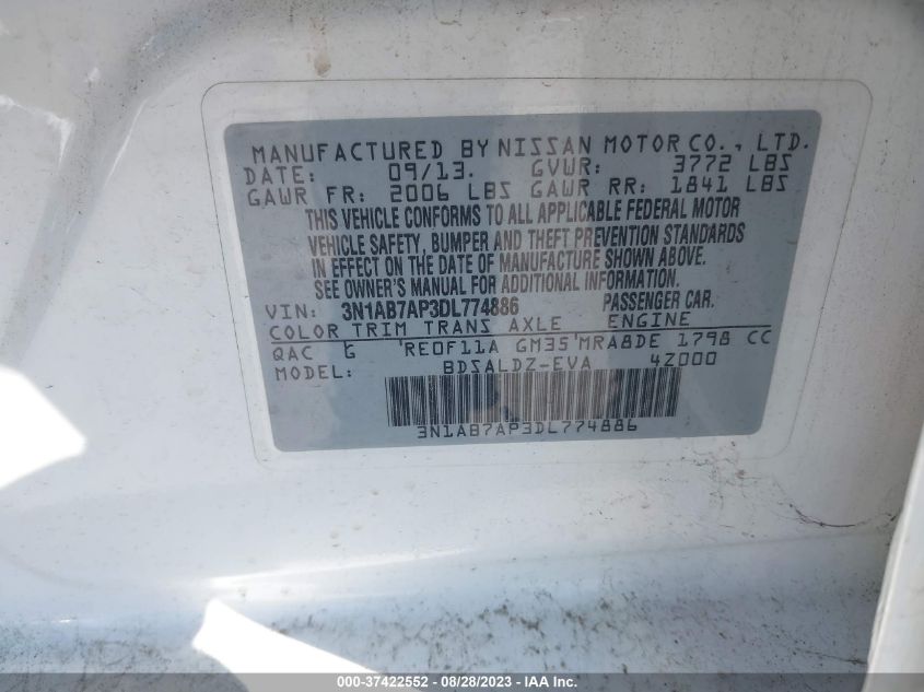 2013 NISSAN SENTRA SV - 3N1AB7AP3DL774886