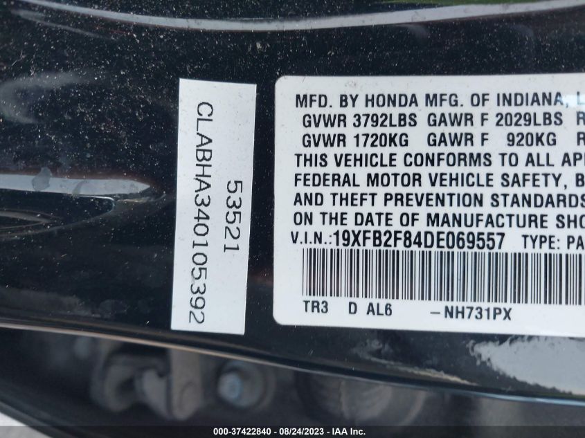 2013 HONDA CIVIC SDN EX - 19XFB2F84DE069557