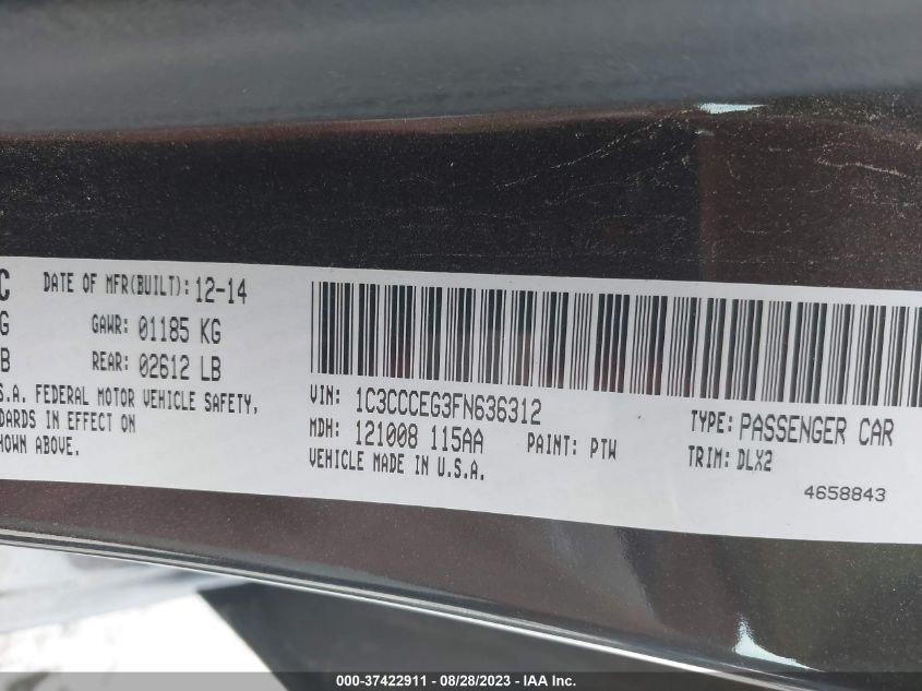 2015 CHRYSLER 200 C - 1C3CCCEG3FN636312