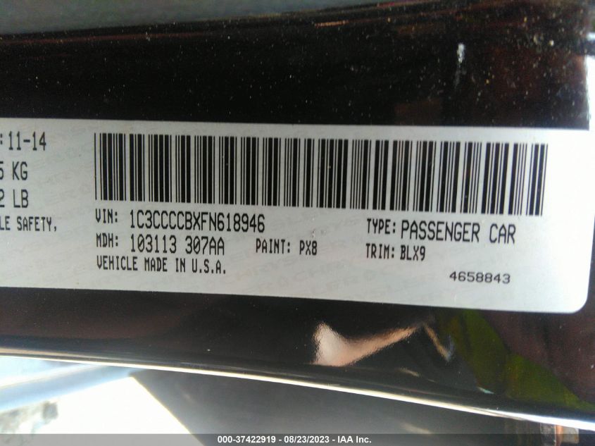 2015 CHRYSLER 200 C - 1C3CCCCBXFN618946