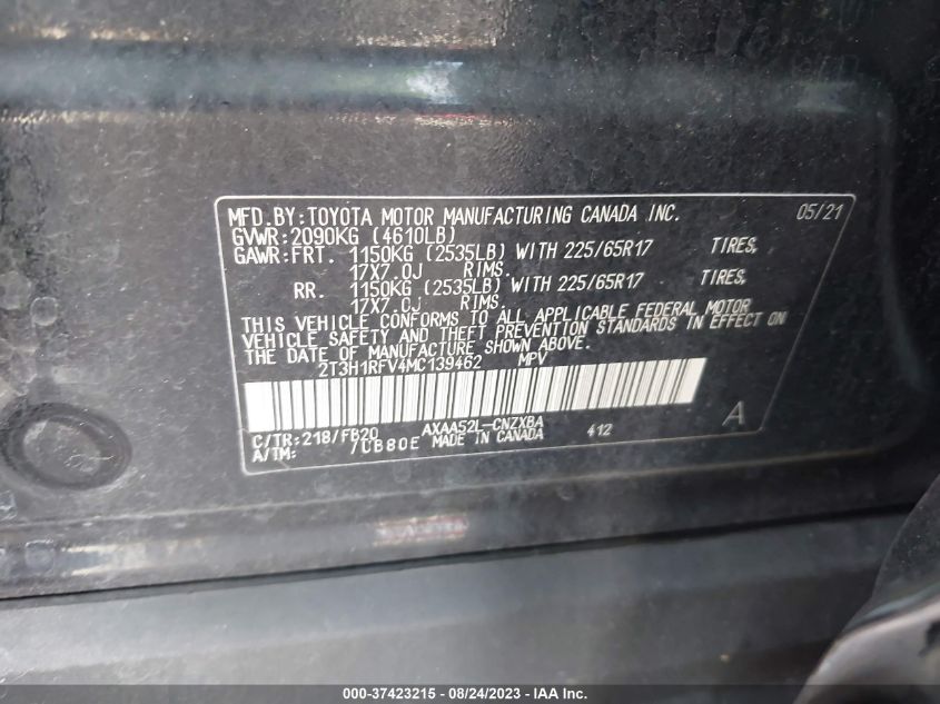 2021 TOYOTA RAV4 LE - 2T3H1RFV4MC139462