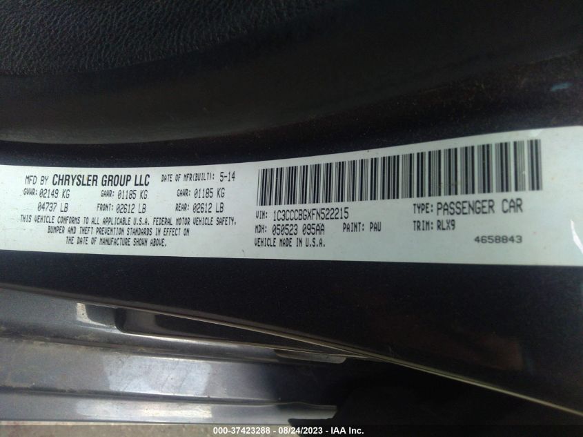 2015 CHRYSLER 200 S - 1C3CCCBGXFN522215