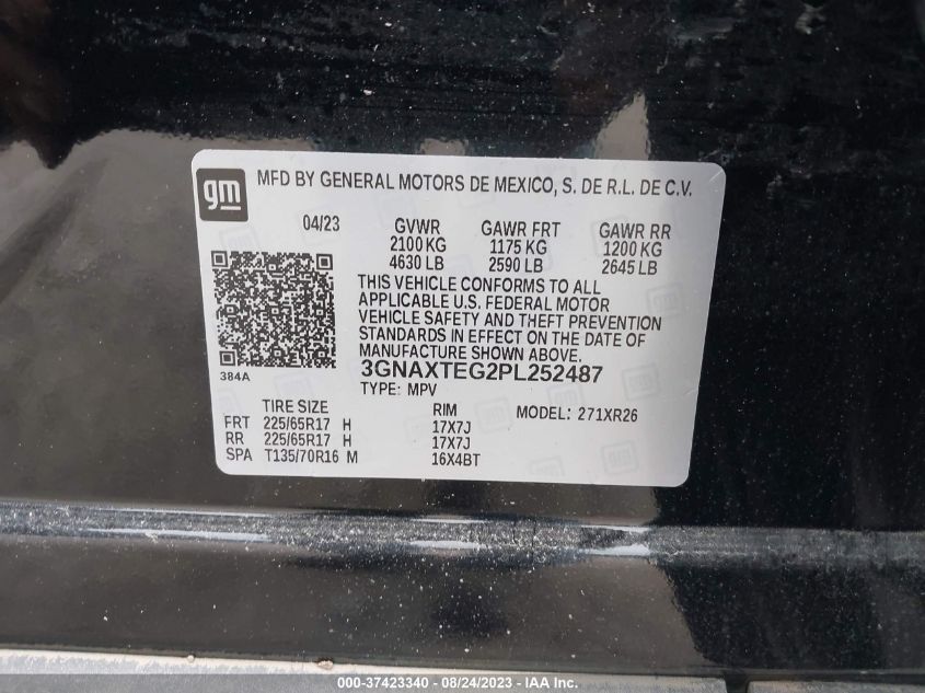 2023 CHEVROLET EQUINOX LT - 3GNAXTEG2PL252487