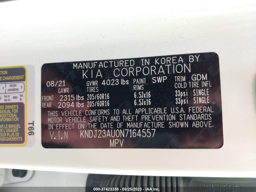 2022 KIA SOUL S - KNDJ23AU0N7164557