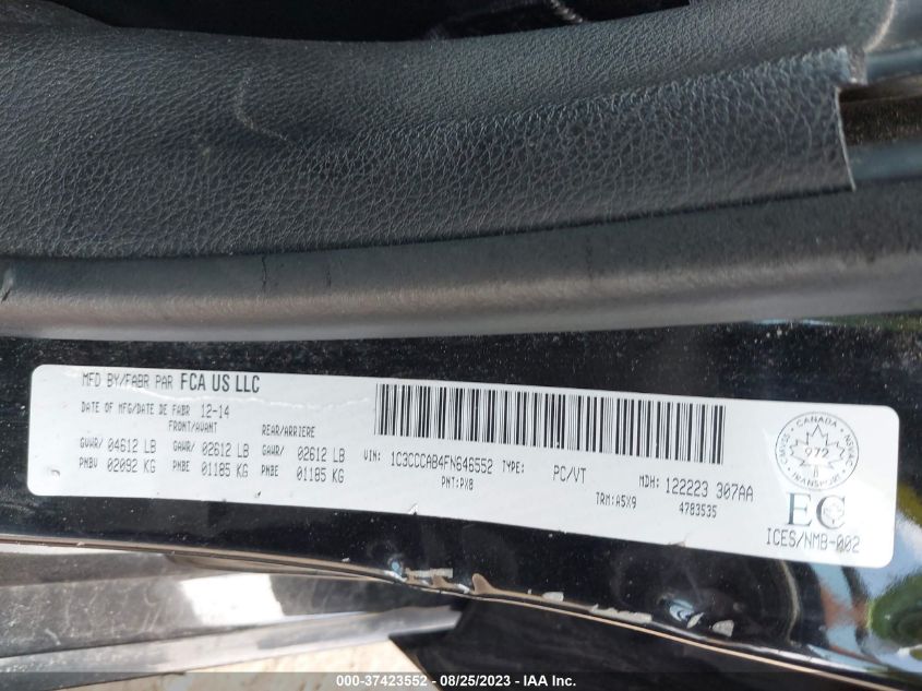 2015 CHRYSLER 200 LIMITED - 1C3CCCAB4FN646552