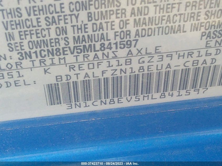 2021 NISSAN VERSA SV - 3N1CN8EV5ML841597