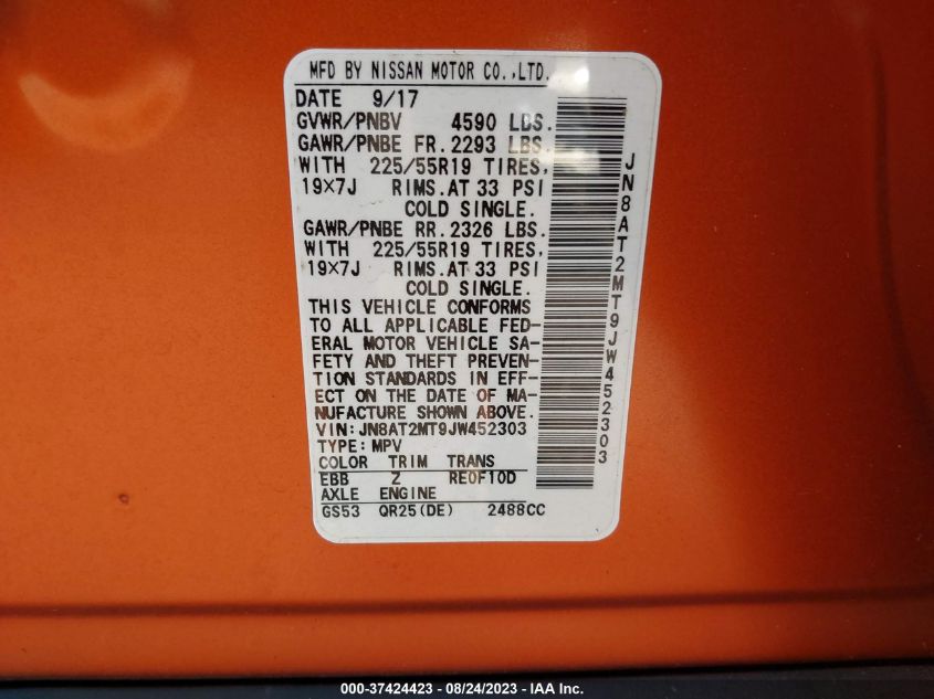 2018 NISSAN ROGUE SL - JN8AT2MT9JW452303