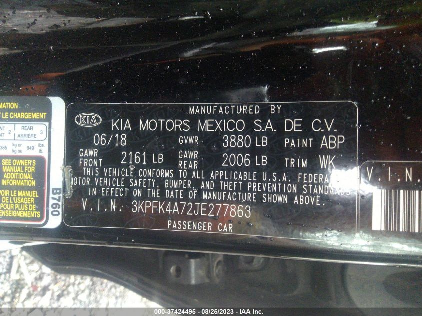 2018 KIA FORTE LX - 3KPFK4A72JE277863