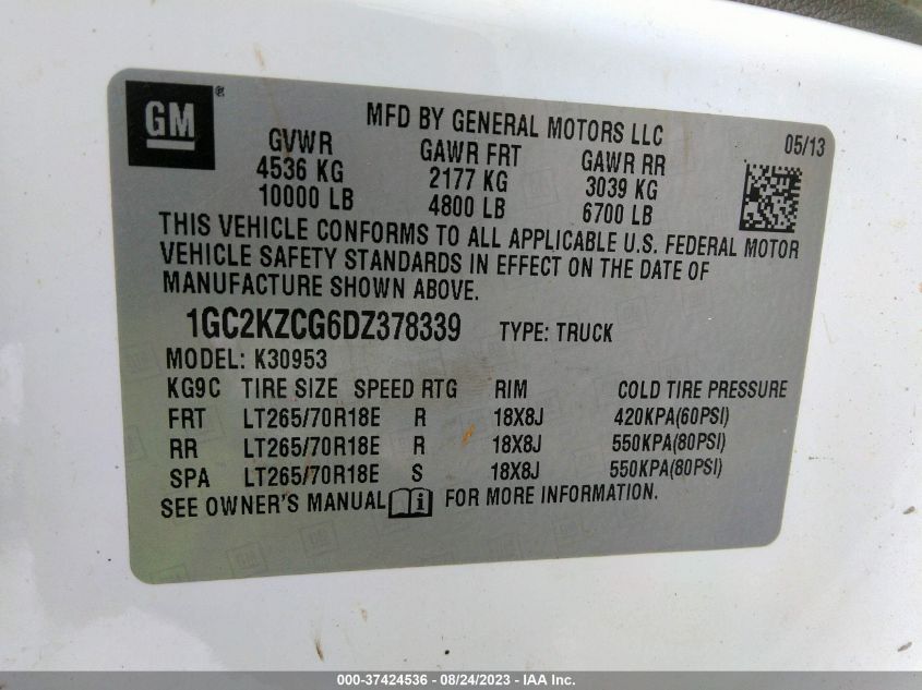 2013 CHEVROLET SILVERADO 3500HD WORK TRUCK 1GC2KZCG6DZ378339