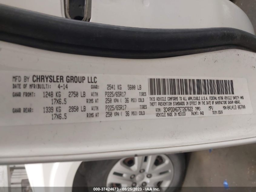 2014 DODGE JOURNEY SE - 3C4PDDAG7ET267622