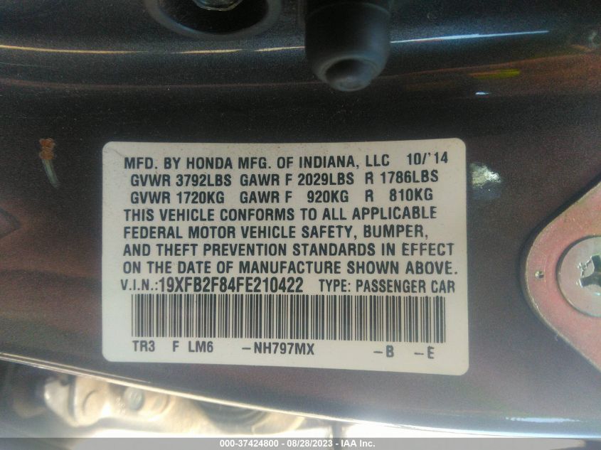 2015 HONDA CIVIC SEDAN EX - 19XFB2F84FE210422