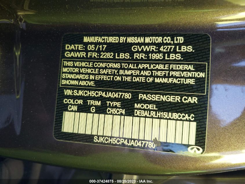 2018 INFINITI QX30 PREMIUM SJKCH5CP4JA047780