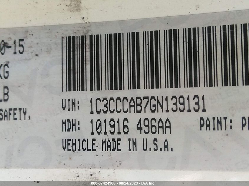 2016 CHRYSLER 200 LIMITED - 1C3CCCAB7GN139131