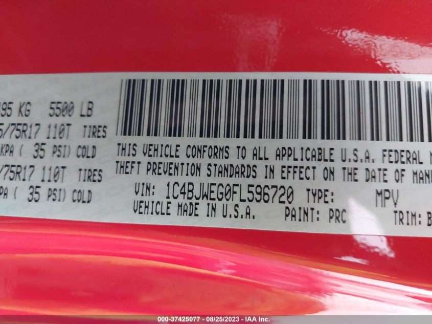 2015 JEEP WRANGLER UNLIMITED WRANGLER X - 1C4BJWEG0FL596720