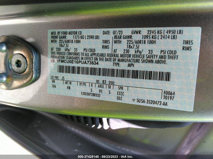 2023 FORD ESCAPE PHEV - 1FMCU0E16PUA73634