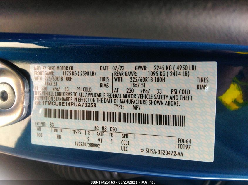 2023 FORD ESCAPE PHEV - 1FMCU0E14PUA73258