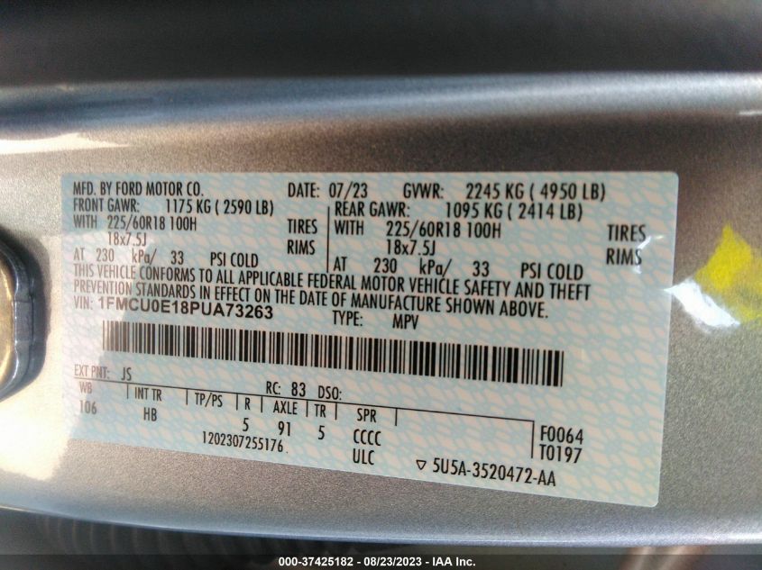 2023 FORD ESCAPE PHEV - 1FMCU0E18PUA73263