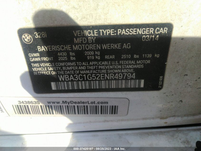 2014 BMW 328I WBA3C1G52ENR49794