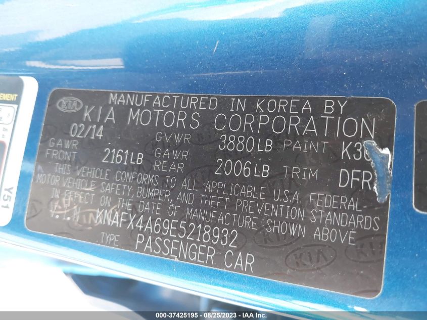 2014 KIA FORTE LX - KNAFX4A69ES218932