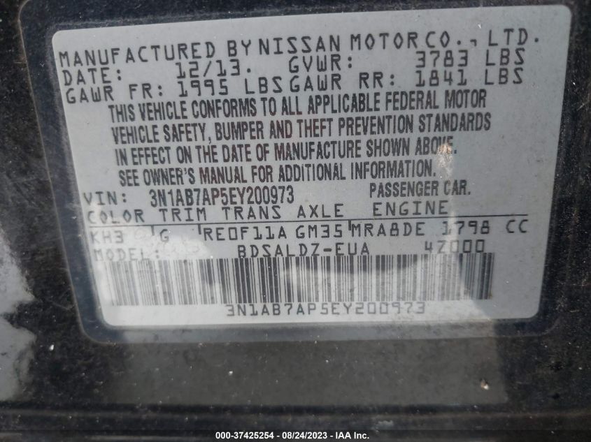 2014 NISSAN SENTRA SV - 3N1AB7AP5EY200973