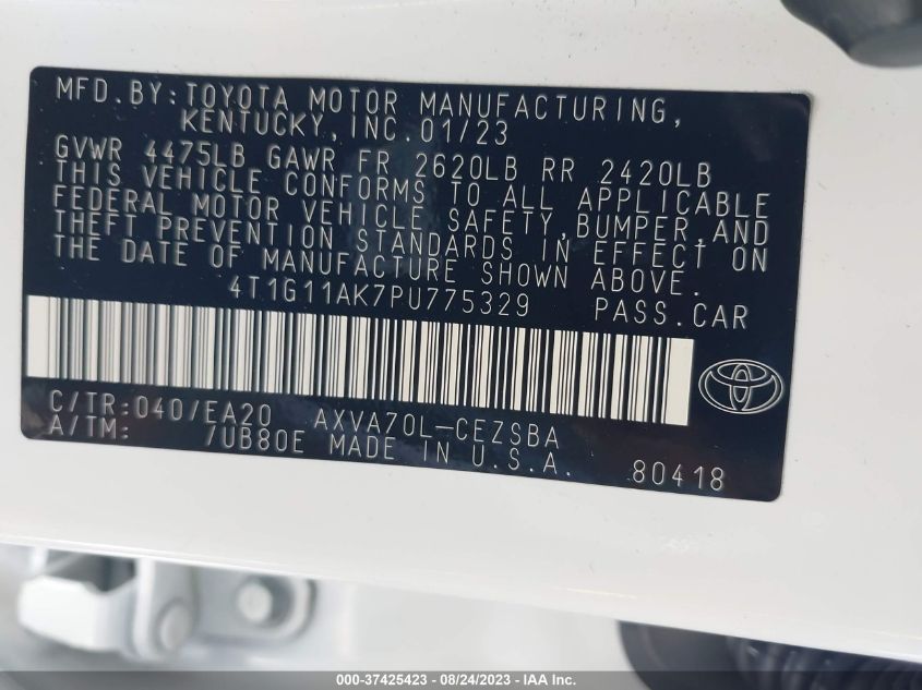 2023 TOYOTA CAMRY SE/SE NIGHTSHADE - 4T1G11AK7PU775329