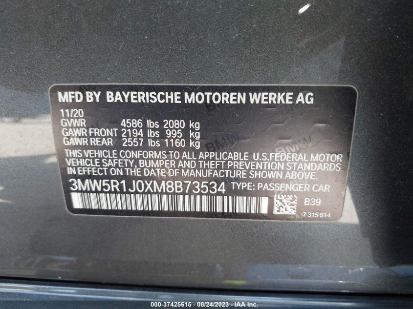 3MW5R1J0XM8B73534 BMW 3 Series 330I 9