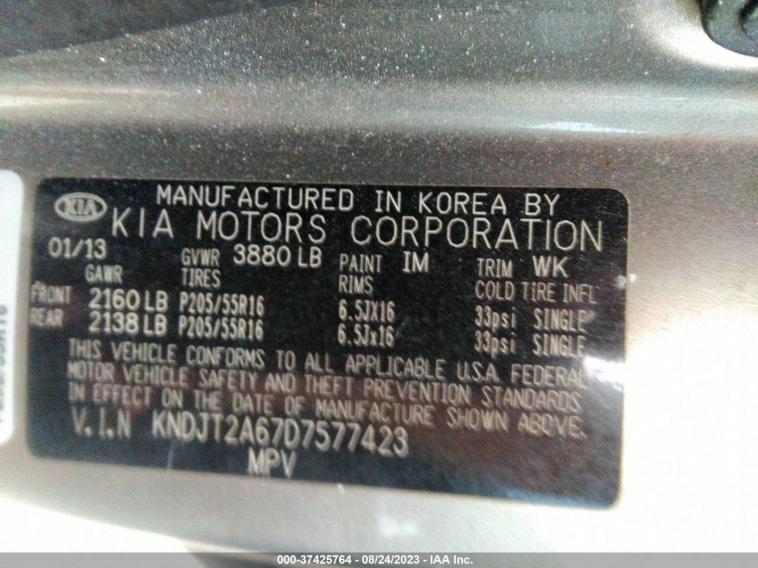 2013 KIA SOUL + - KNDJT2A67D7577423