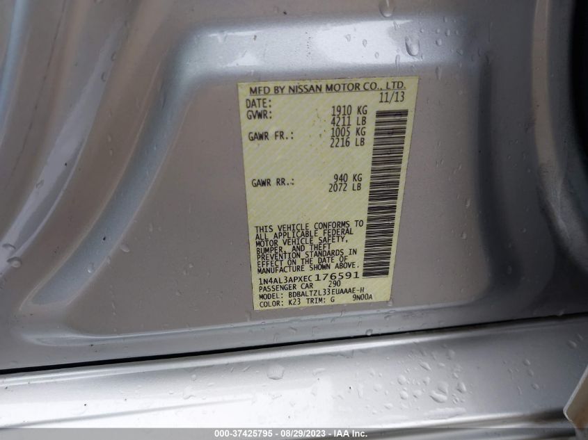 2014 NISSAN ALTIMA 2.5 SV - 1N4AL3APXEC176591