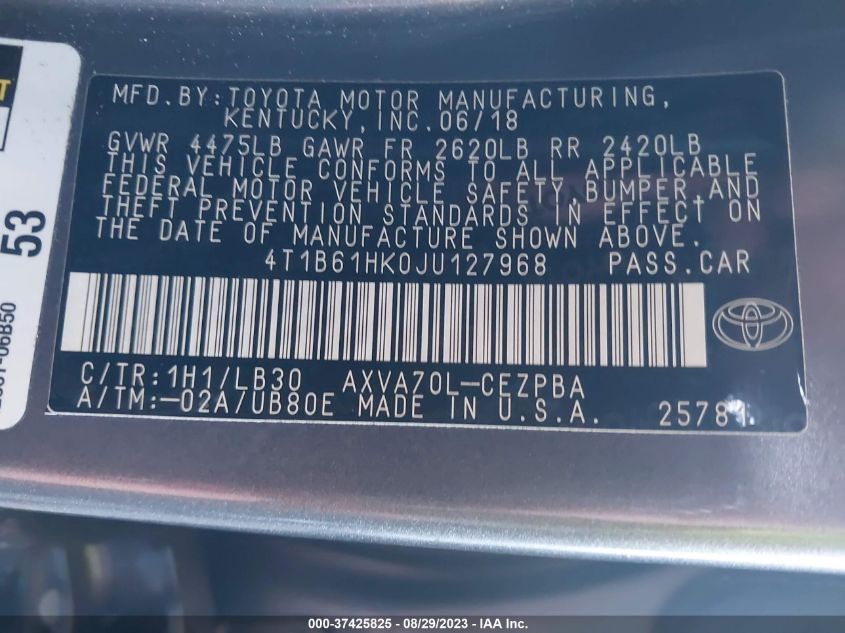 2018 TOYOTA CAMRY XSE - 4T1B61HK0JU127968