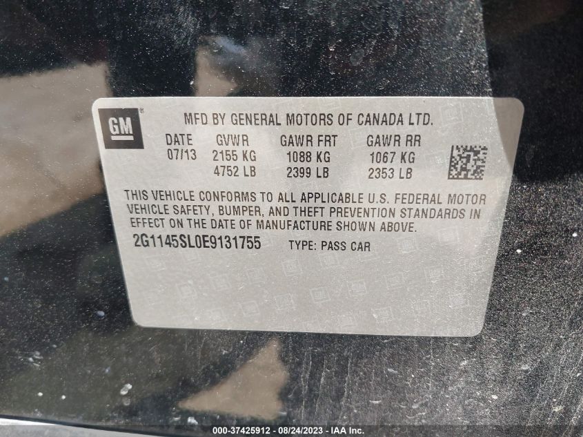 2014 CHEVROLET IMPALA LTZ - 2G1145SL0E9131755