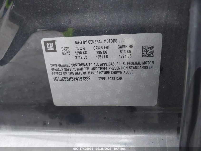 2015 CHEVROLET SONIC LT - 1G1JC5SH5F4197382