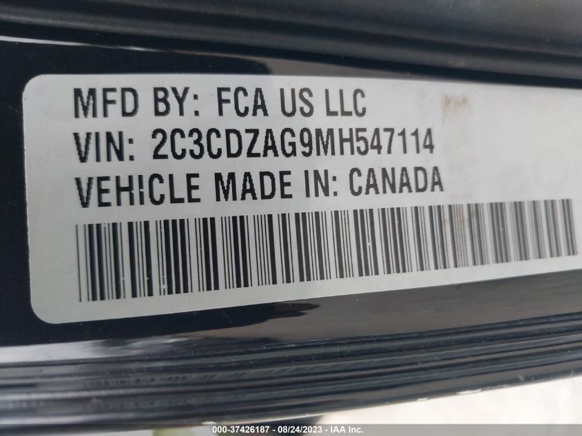2021 DODGE CHALLENGER SXT - 2C3CDZAG9MH547114
