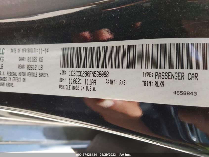 2015 CHRYSLER 200 S - 1C3CCCBB0FN568088