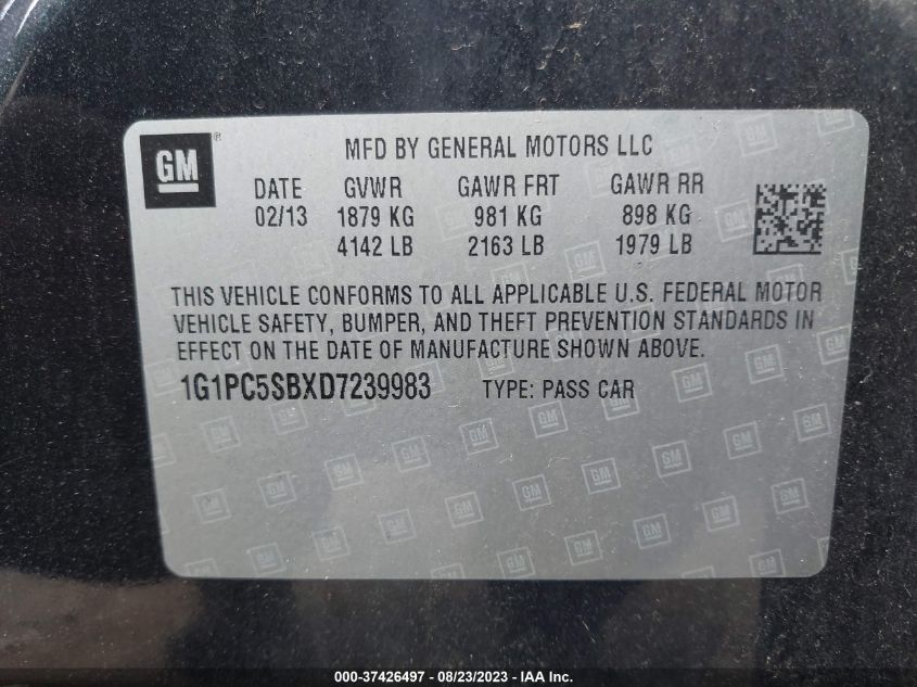 2013 CHEVROLET CRUZE 1LT - 1G1PC5SBXD7239983