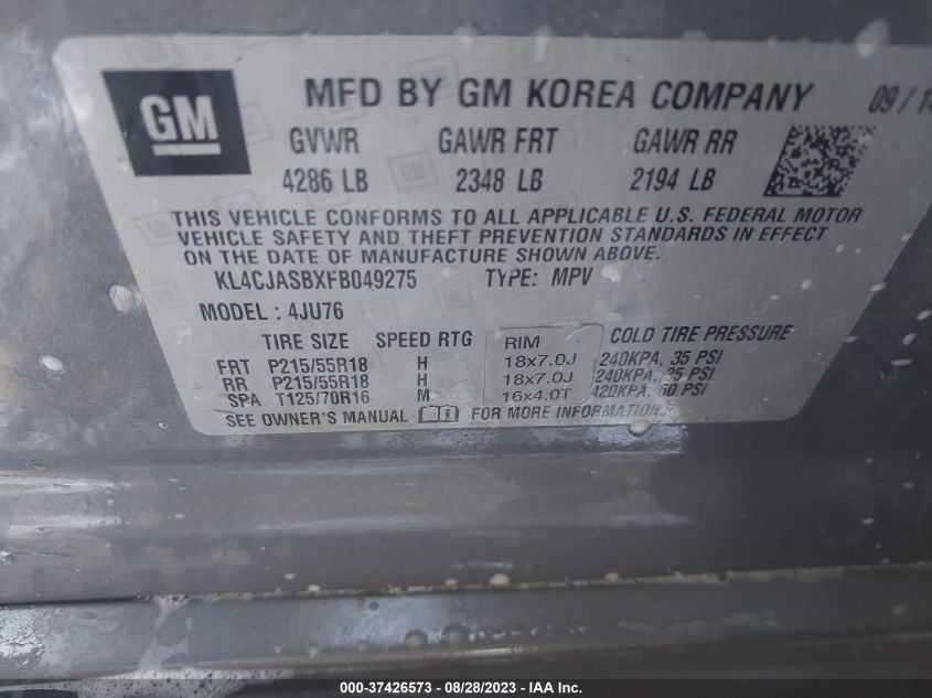2015 BUICK ENCORE - KL4CJASBXFB049275