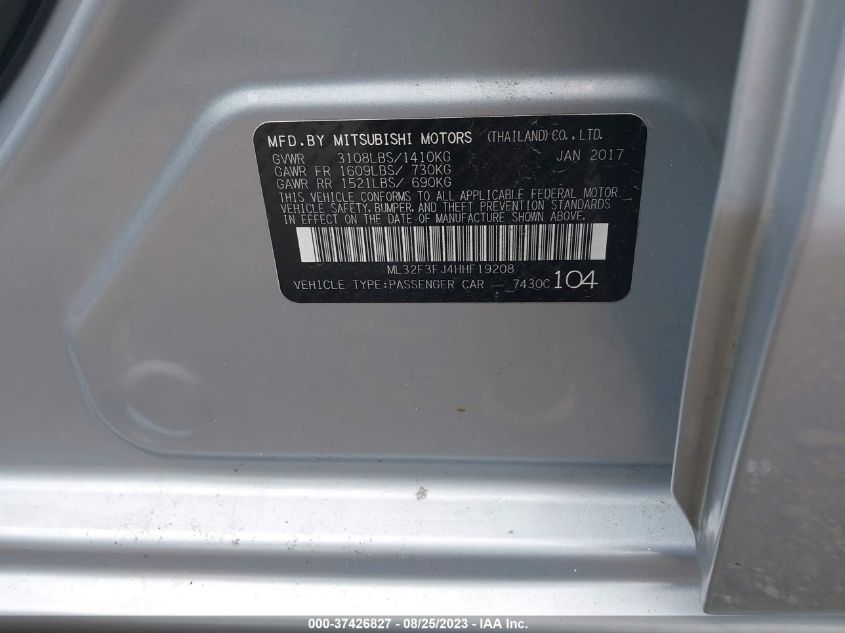 2017 MITSUBISHI MIRAGE G4 ES - ML32F3FJ4HHF19208