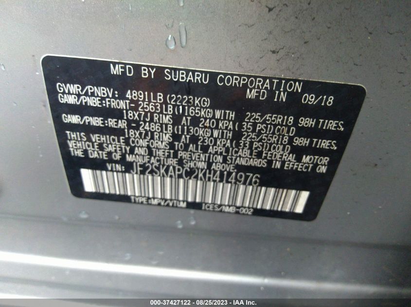 2019 SUBARU FORESTER SPORT - JF2SKAPC2KH414976