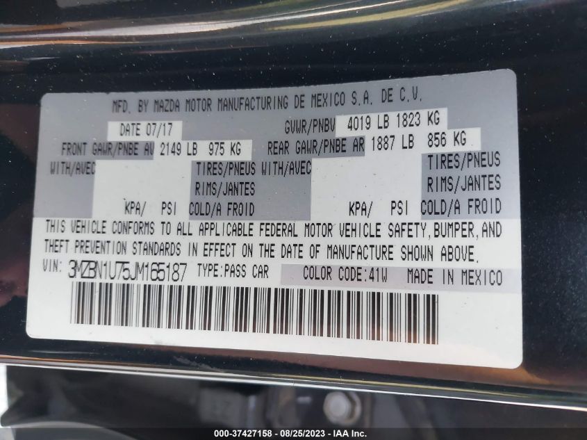 2018 MAZDA MAZDA3 4-DOOR SPORT - 3MZBN1U75JM165187