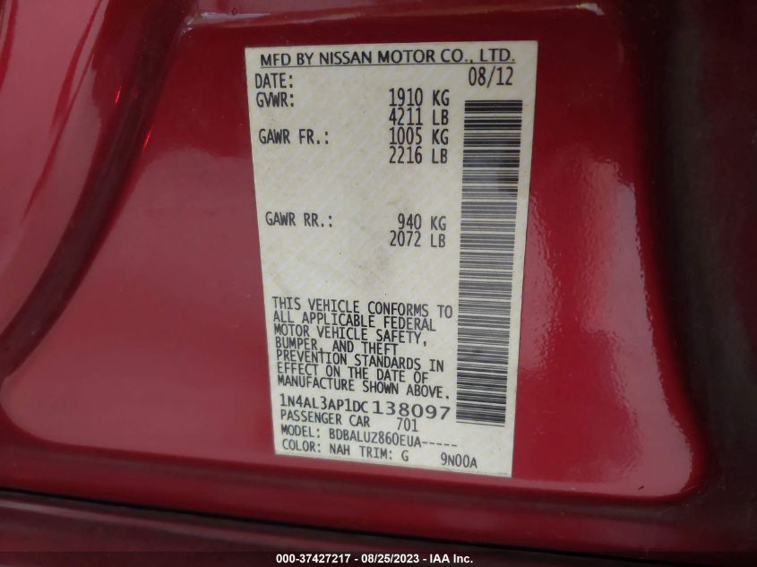 2013 NISSAN ALTIMA 2.5 SV - 1N4AL3AP1DC138097
