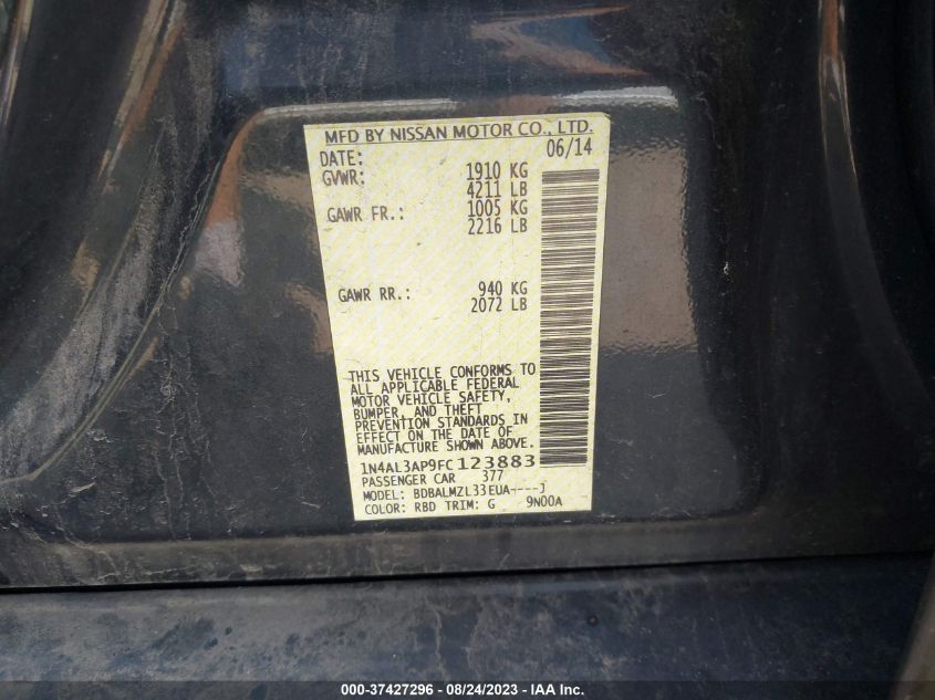 2015 NISSAN ALTIMA 2.5 SV - 1N4AL3AP9FC123883