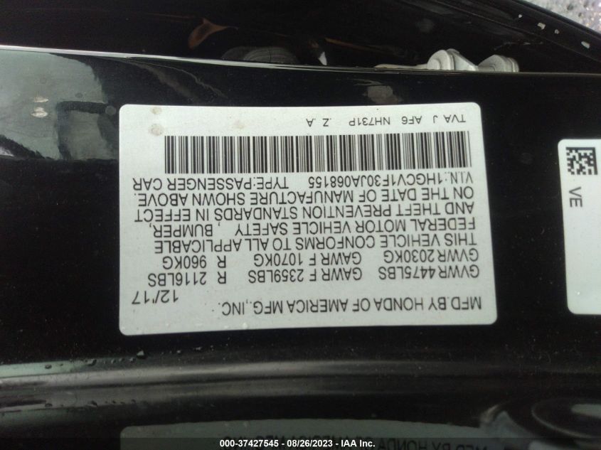 2018 HONDA ACCORD SEDAN SPORT 1.5T - 1HGCV1F30JA068155