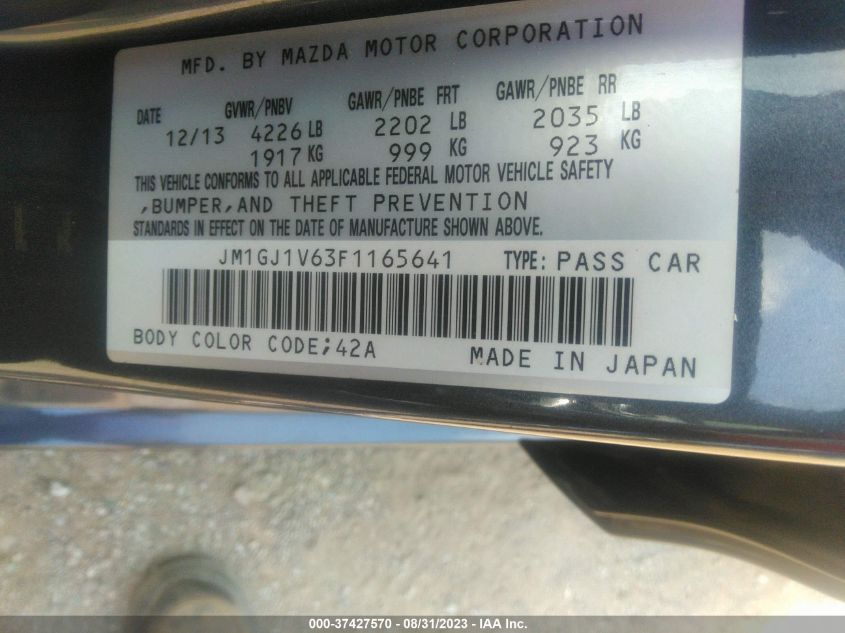 2015 MAZDA MAZDA6 I TOURING - JM1GJ1V63F1165641